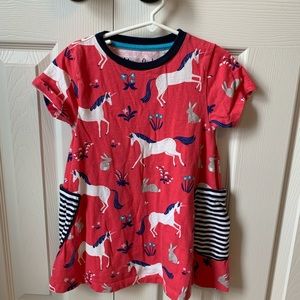 Girls Mimi Boden unicorn tunic size 6-7y